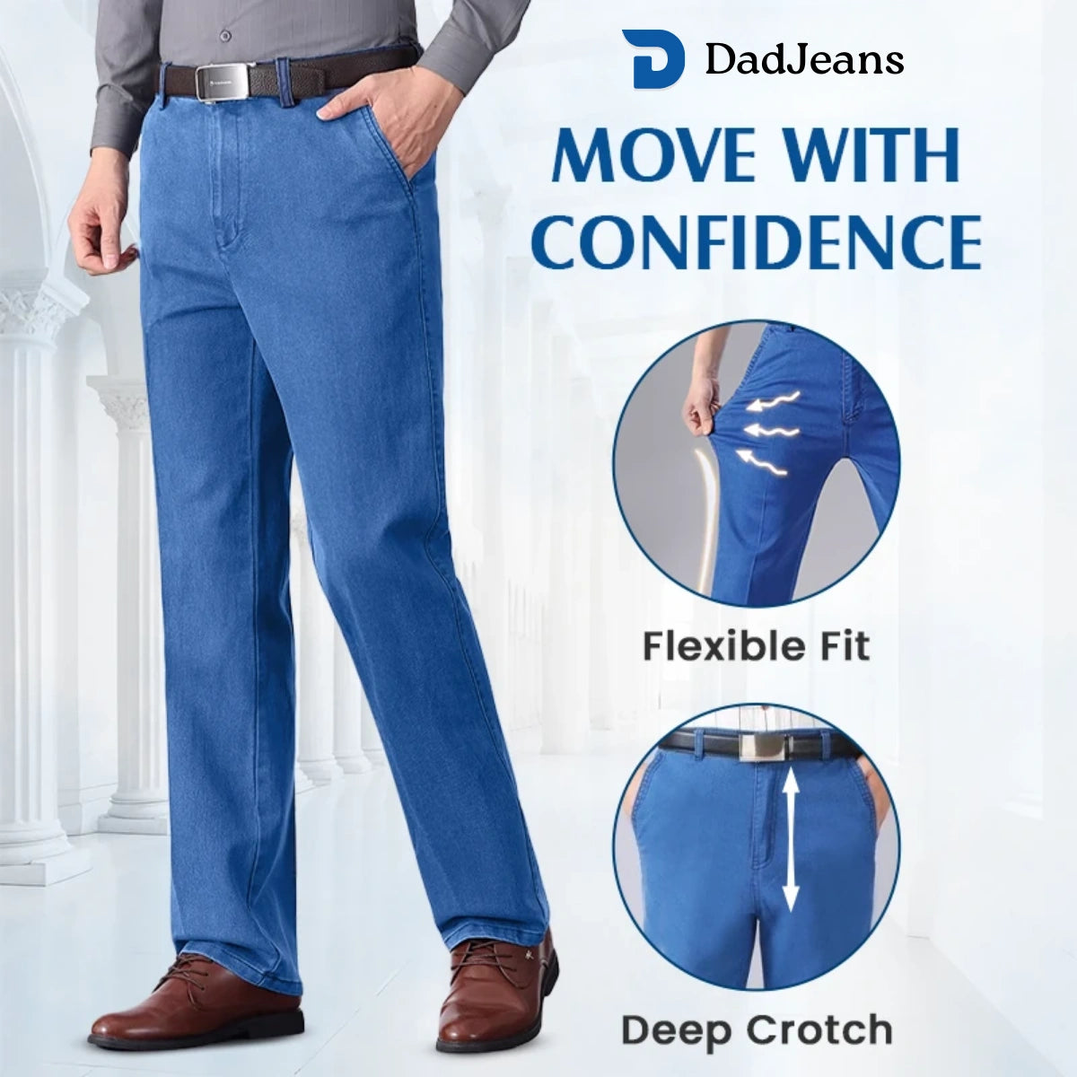 PURE | Dad Jeans – Classic Straight Fit Stretch Denim