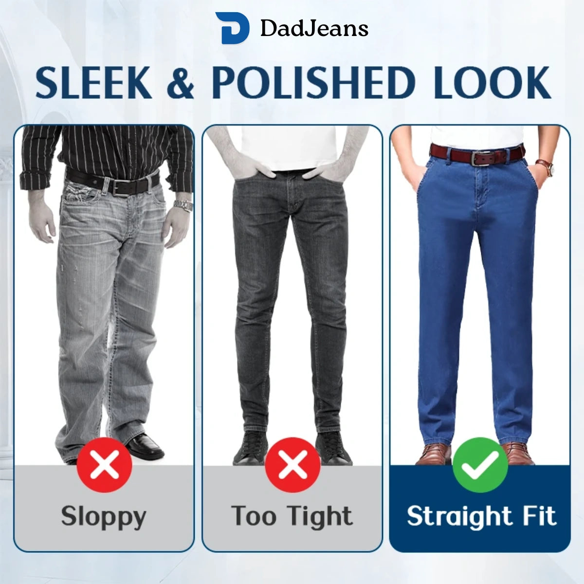 PURE | Dad Jeans – Classic Straight Fit Stretch Denim