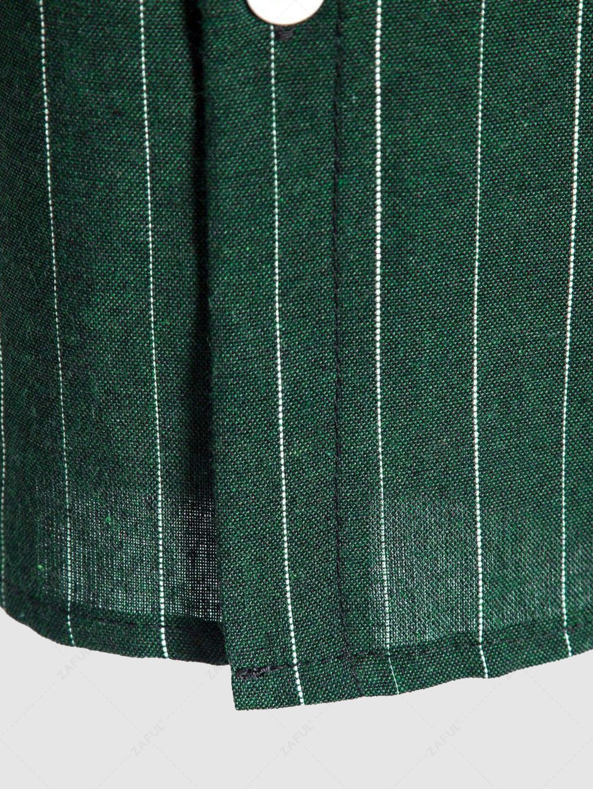 Men\'s Vertical Striped Pattern Short Sleeves Button Fly Casual Summer Shirt GREEN - PURECLO