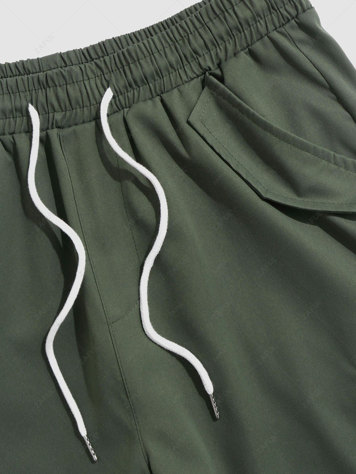 Solid Color Multi-pocket Design Beam Feet Cargo Pants DEEP GREEN - PURECLO