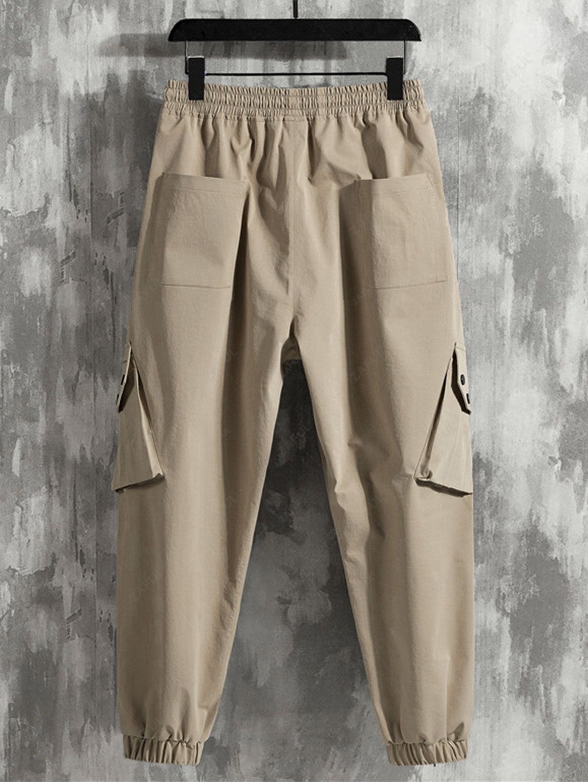 Stereoscopic Pockets Design Cargo Pants LIGHT COFFEE BLACK - PURECLO