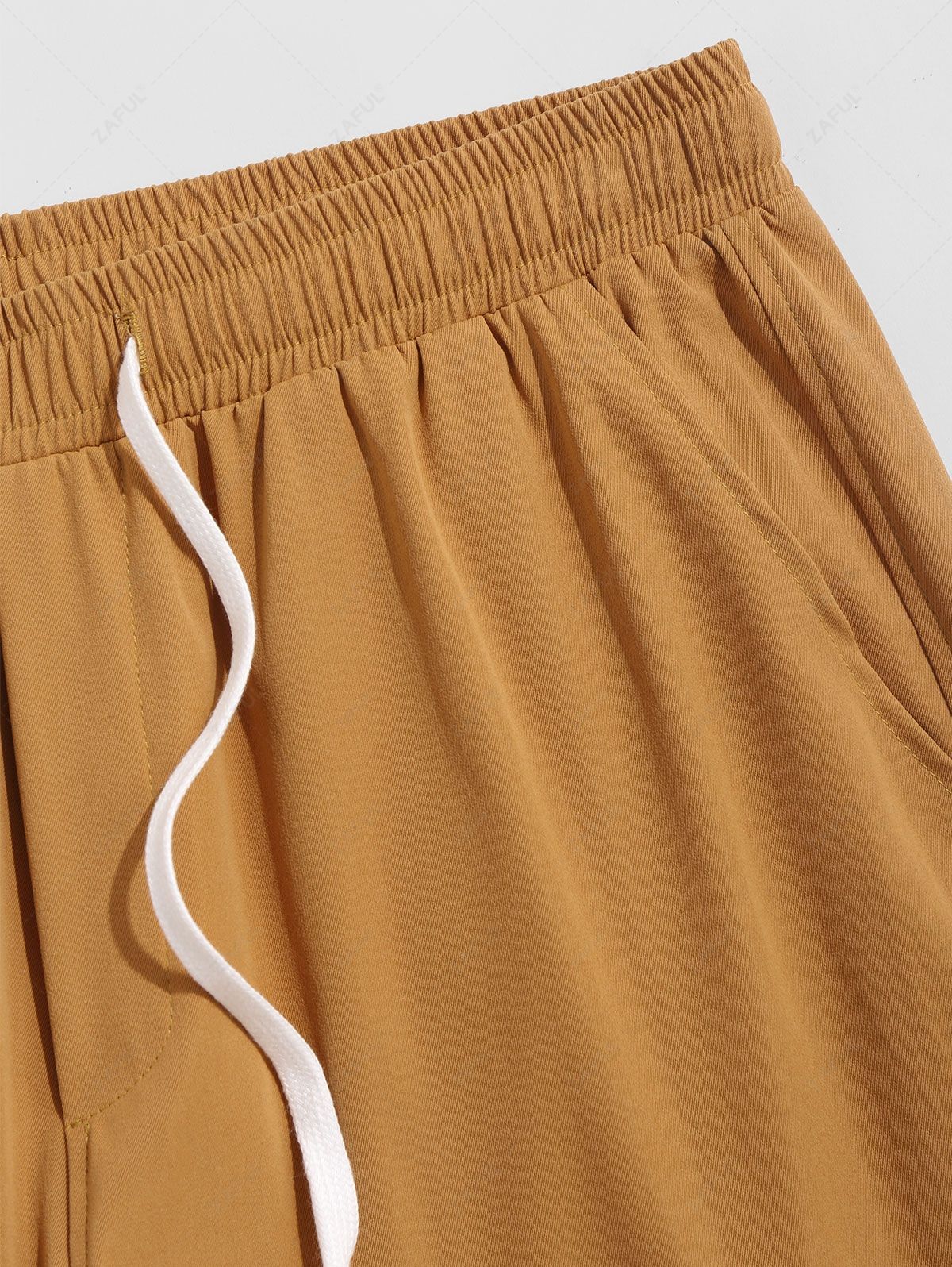 Button and Large Pocket Design Cargo Pants CINNAMON - PURECLO