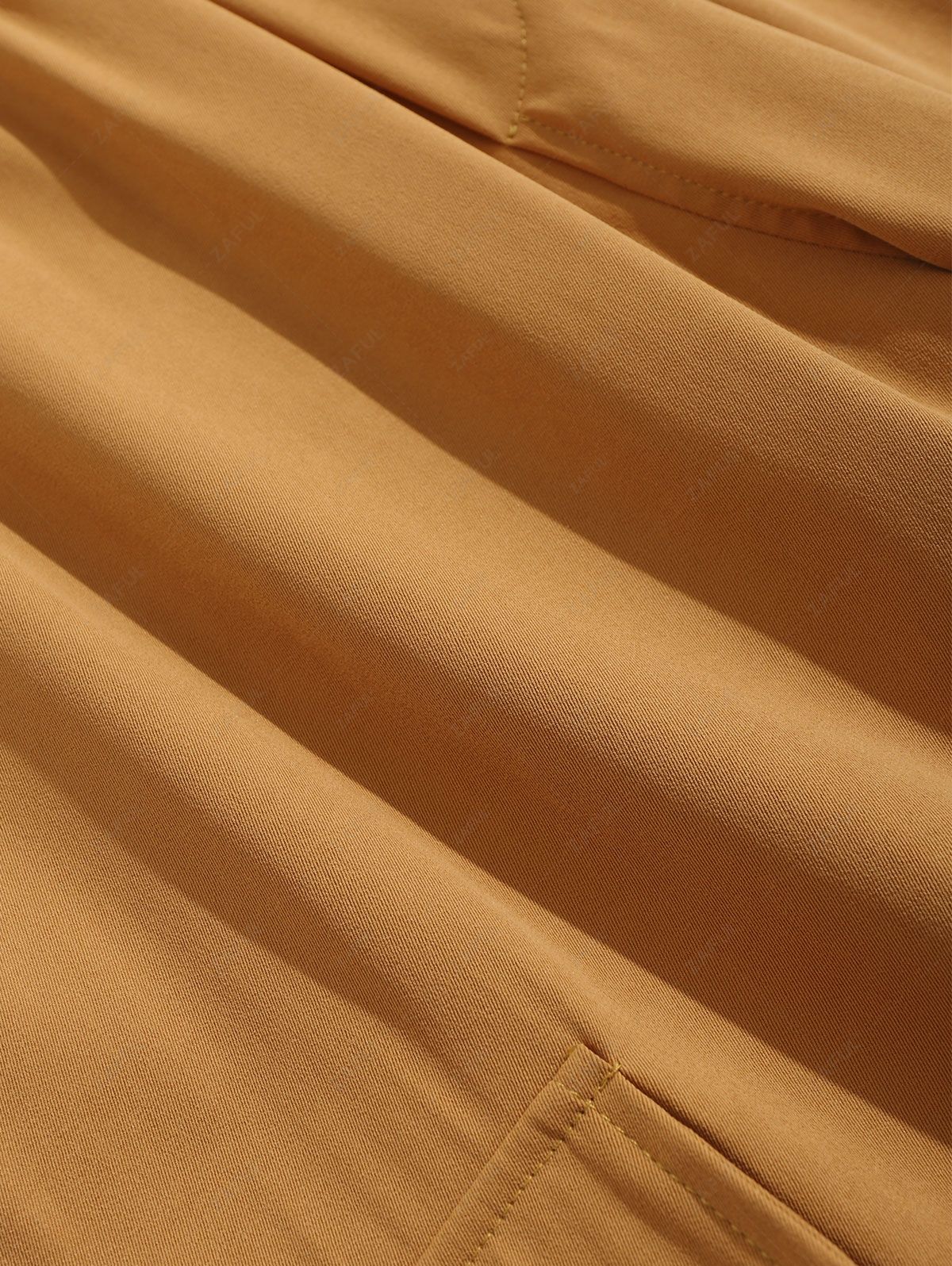 Button and Large Pocket Design Cargo Pants CINNAMON - PURECLO