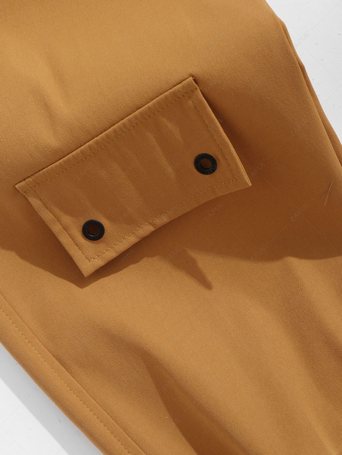 Button and Large Pocket Design Cargo Pants CINNAMON - PURECLO