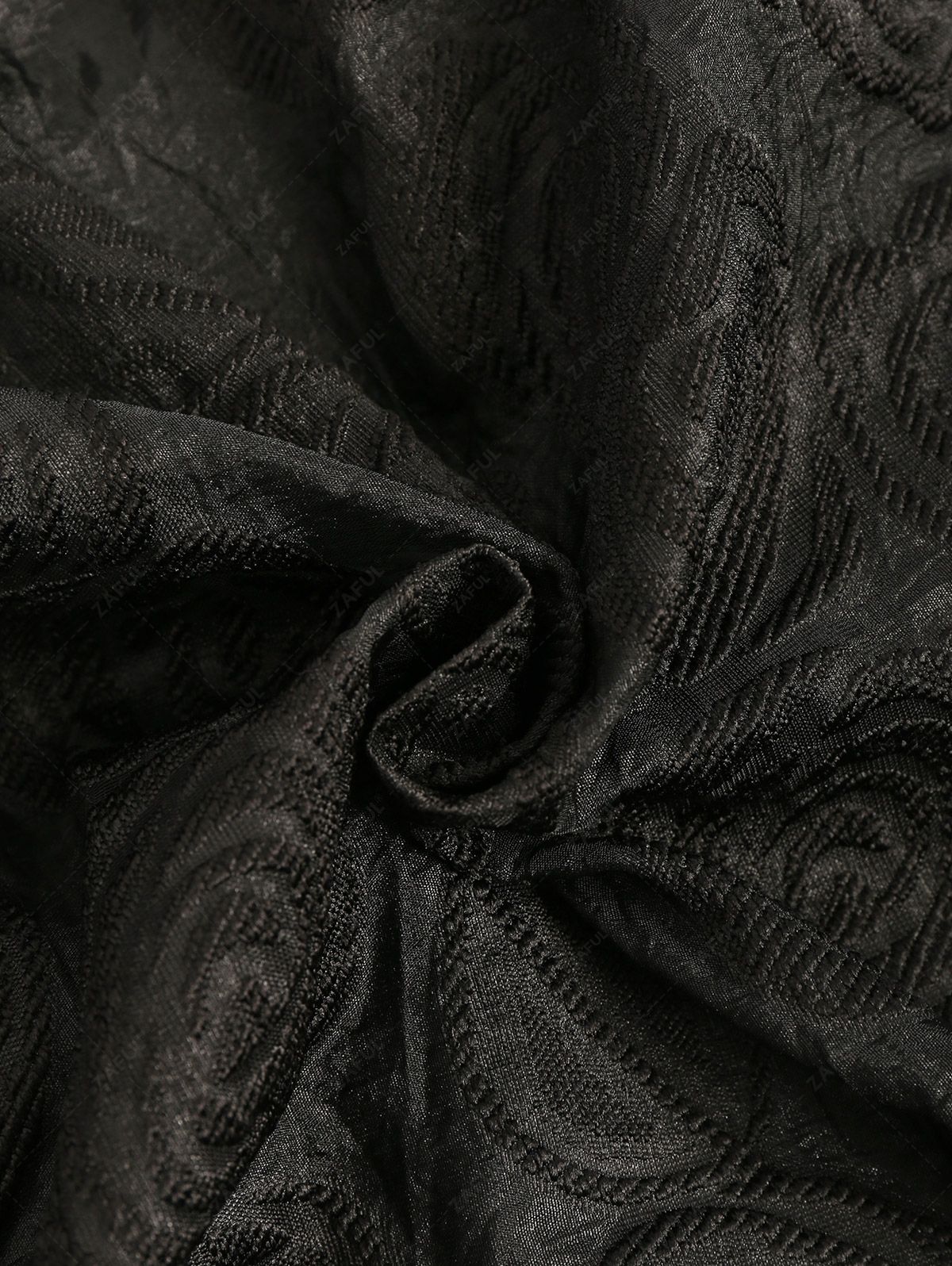 ZAFUL Rose Jacquard See-through Design Short Sleeves Shirt BLACK - PURECLO