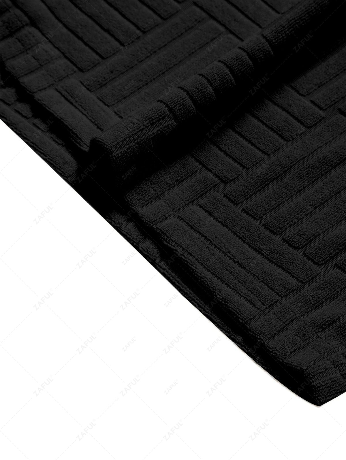 Jacquard Terry Cloth Textured Short Sleeves T Shirt With Shorts Two Piece Set BLACK LIGHT BLUE LIGHT COFFEE WHITE - PURECLO