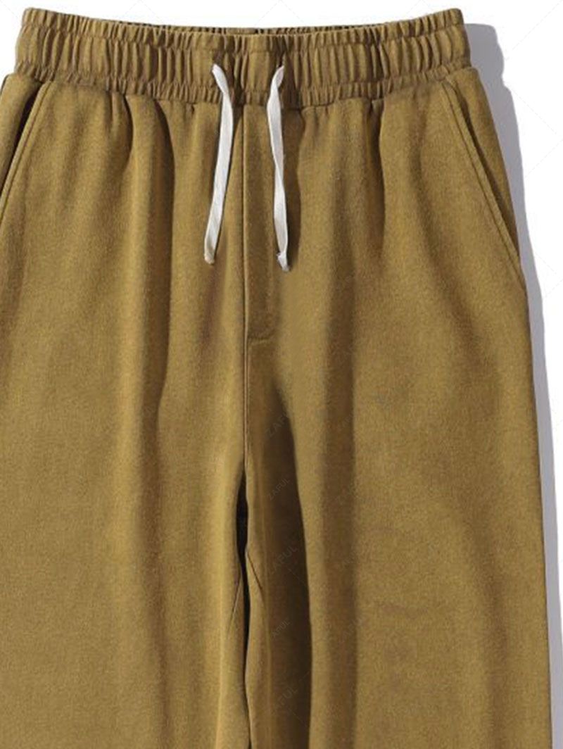 Solid Color Drawstring Basic Casual Pants COFFEE BLACK - PURECLO