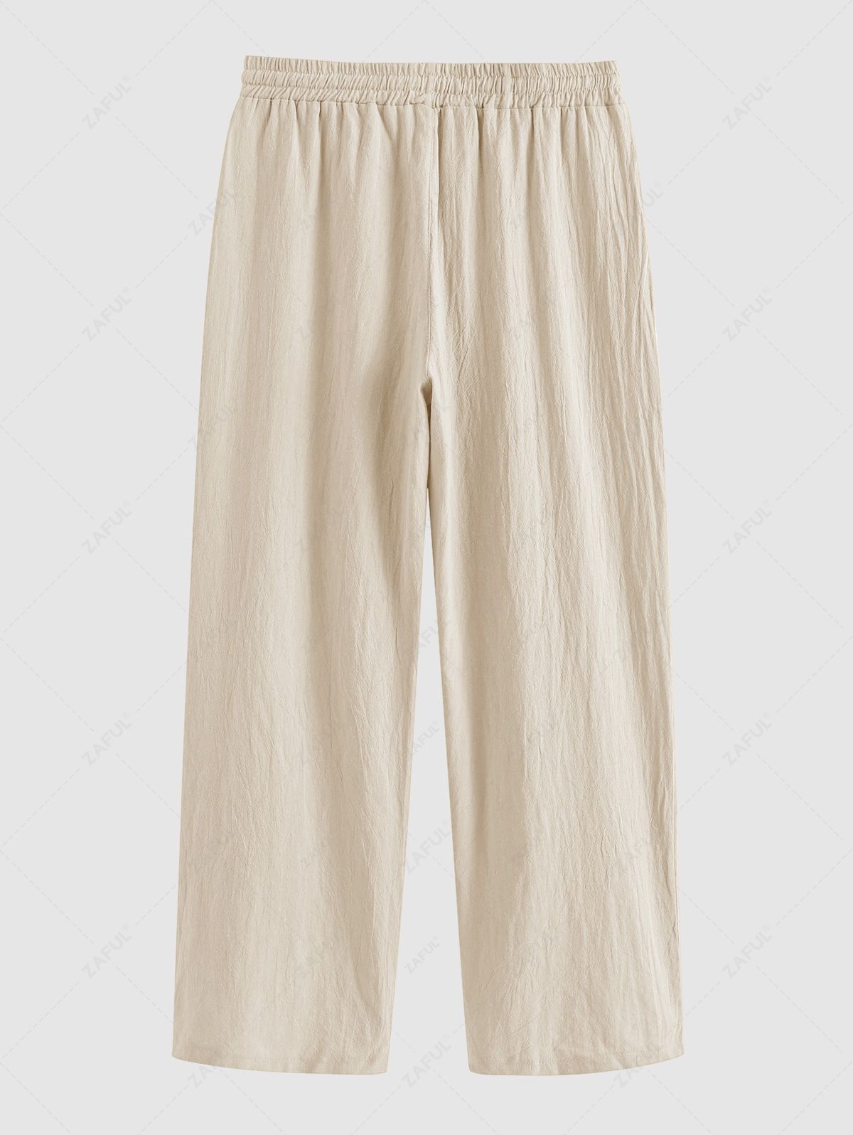Solid Color Basic Linen Pants LIGHT COFFEE LIGHT GREEN GRAY LIGHT BLUE - PURECLO