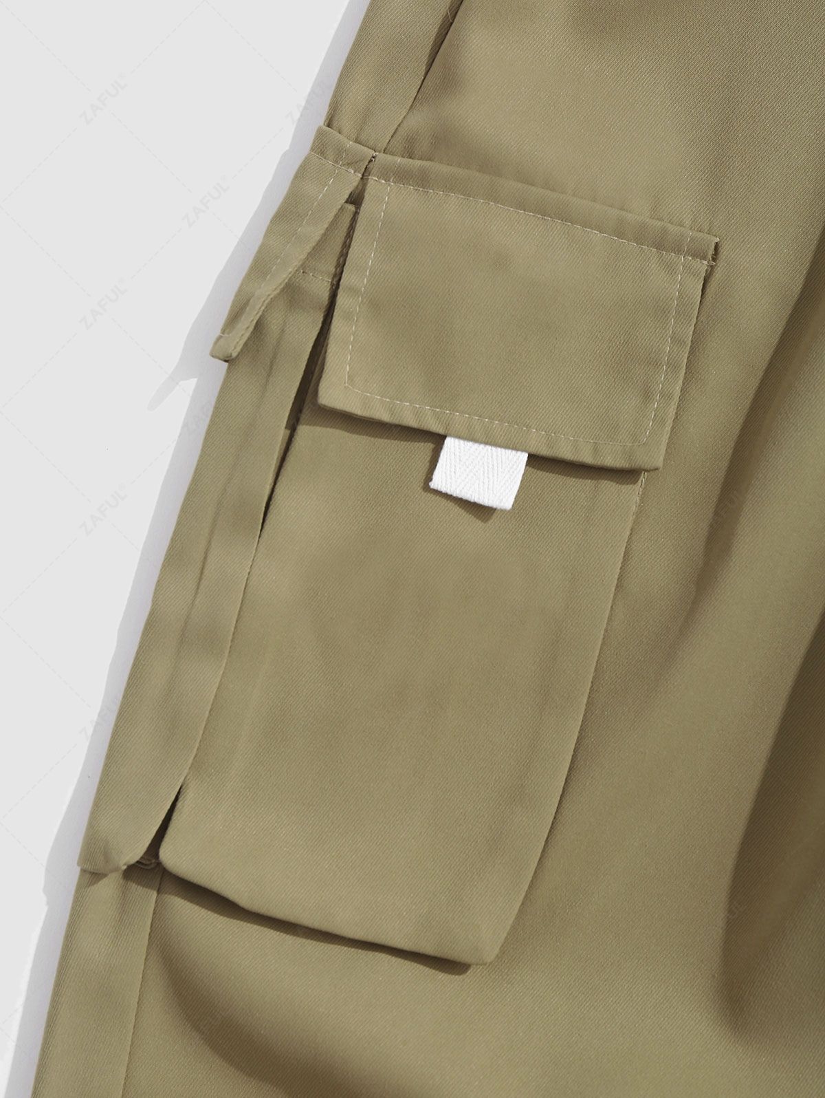 Men\'s Flap Pocket Drawstring Elastic Waist Streetwear Casual Techwear Jogger Cargo Pants LIGHT COFFEE DEEP BLUE LIGHT BLUE COFFEE - PURECLO