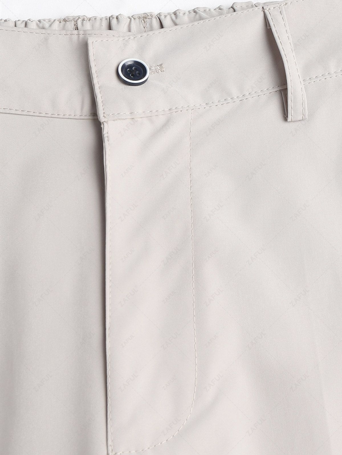 Men\'s Daily Casual Solid Color Zipper Fly Pocket Straight Pants LIGHT KHAKI - PURECLO
