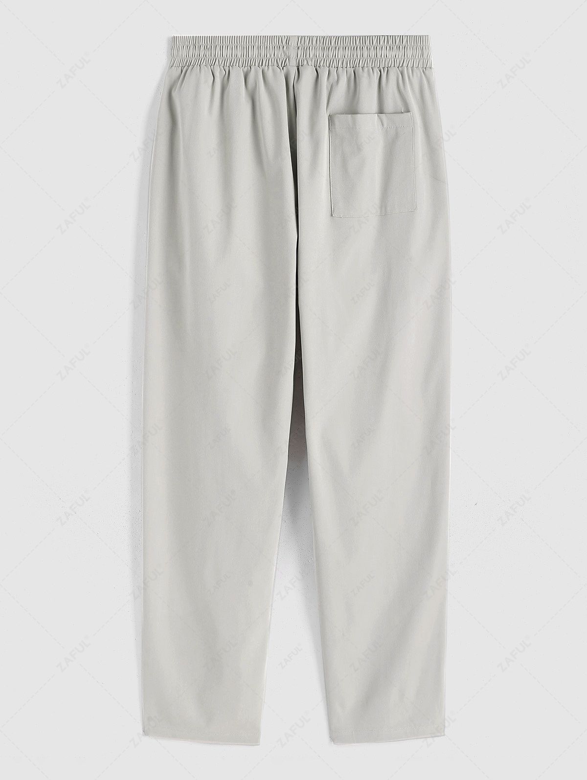 ZAFUL Men\'s Solid Color Beam Feet Drawstring Casual Pants LIGHT GRAY - PURECLO