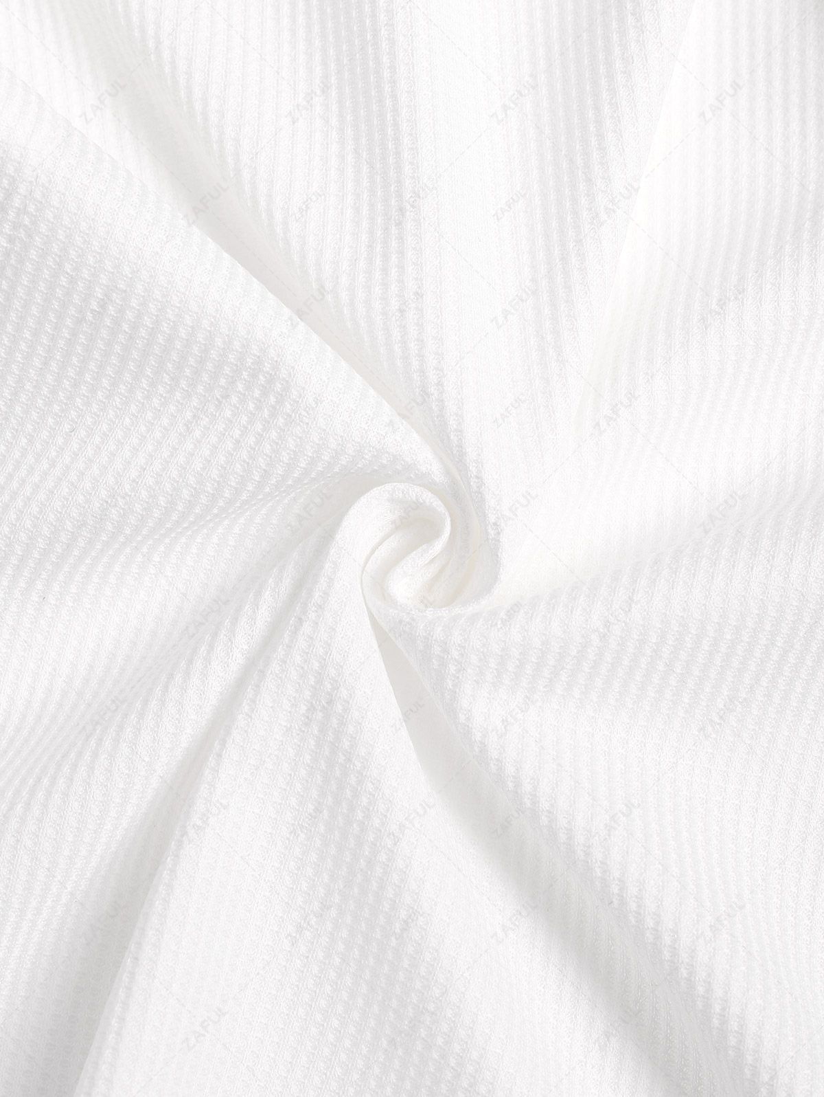 Men\'s Casual Minimalist Style Solid Color Textured Button Up Long Sleeve Shirt WHITE - PURECLO
