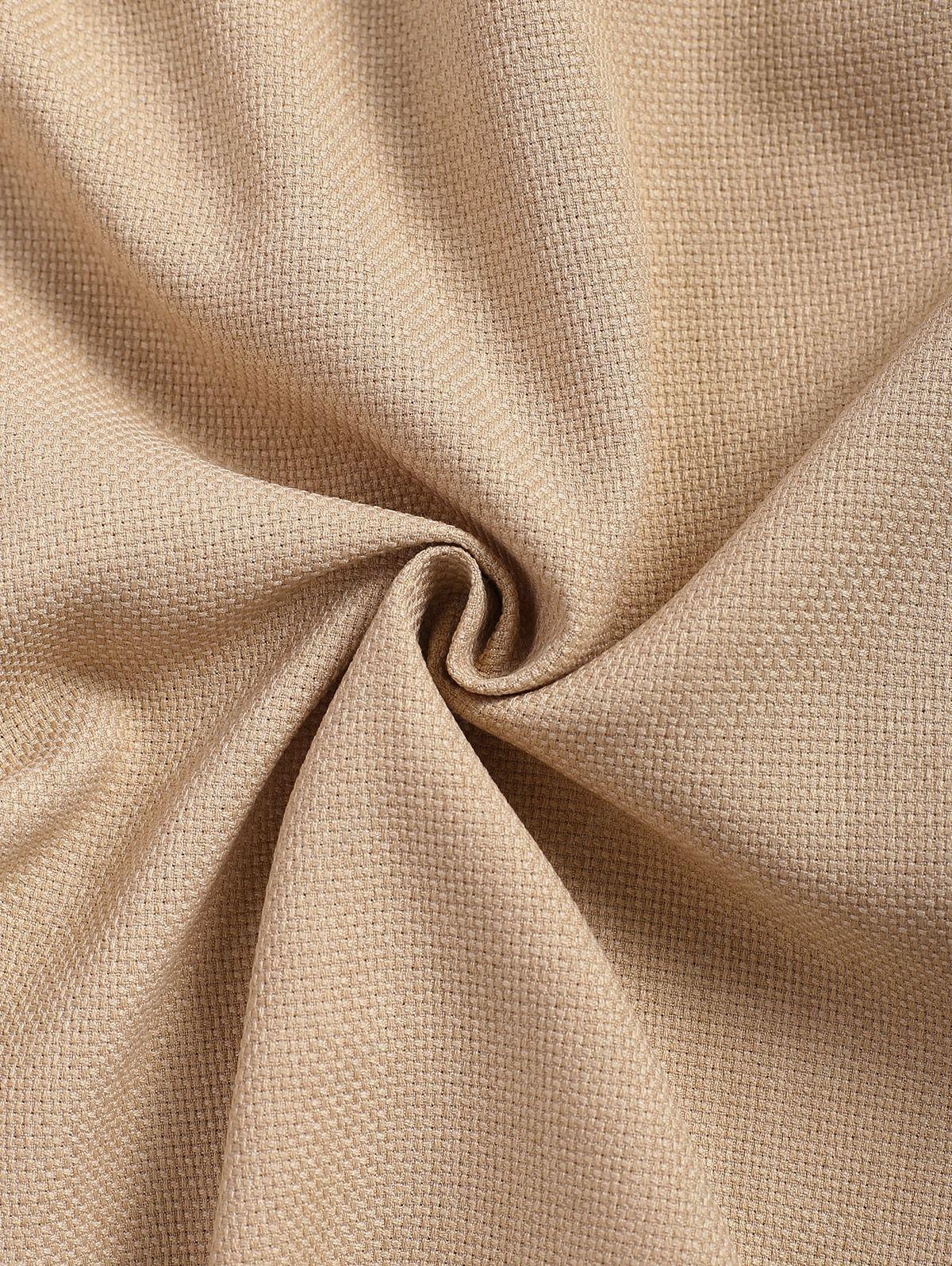 Men\'s Cotton And Linen Textured Pocket Design Camp Collar Button Up Short Sleeves Shirt And Drawstring Straight Leg Pants Set BLACK LIGHT BLUE COFFEE - PURECLO