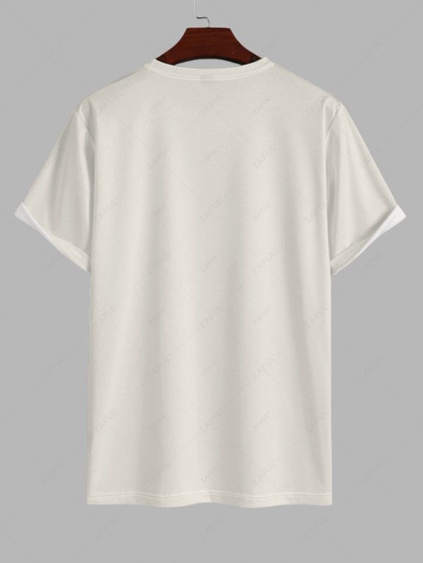Men\'s Monaco Yacht Club Letter Anchor Graphic Printed Crew Neck Short Sleeves T-shirt And Drawstring Casual Shorts Set WARM WHITE WHITE BLUE BLACK - PURECLO