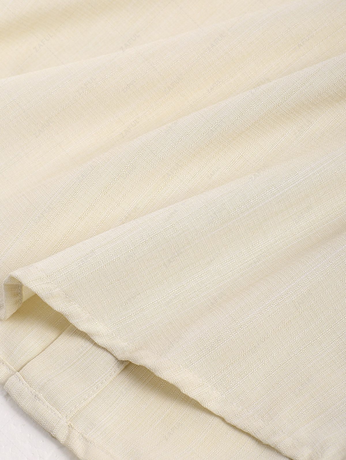 Men\'s Vintage Geometric Floral Leaves Shaped Embroidered Woven Tape Patched Button Up Short Sleeves Shirt APRICOT - PURECLO