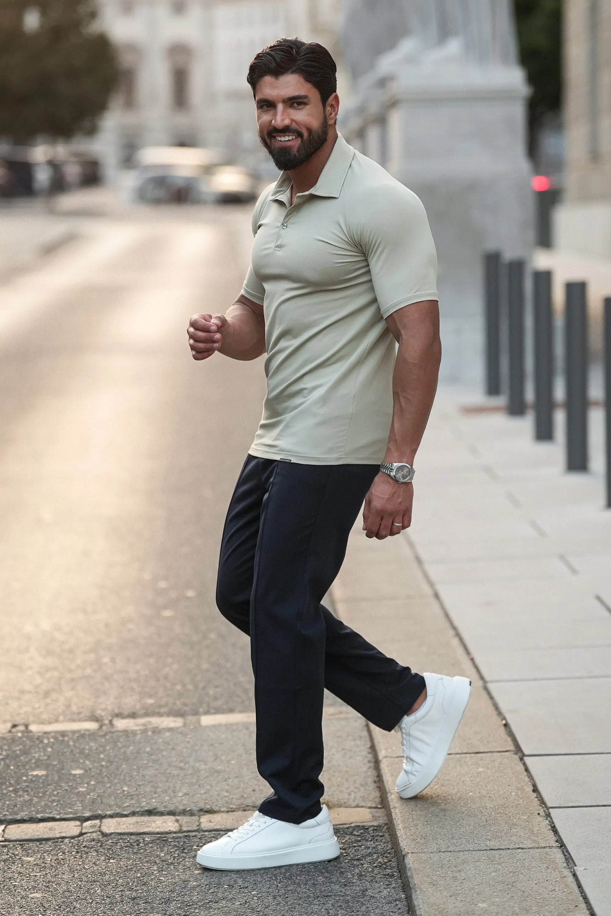 THE MUSCLE BUTTON POLO - PURECLO
