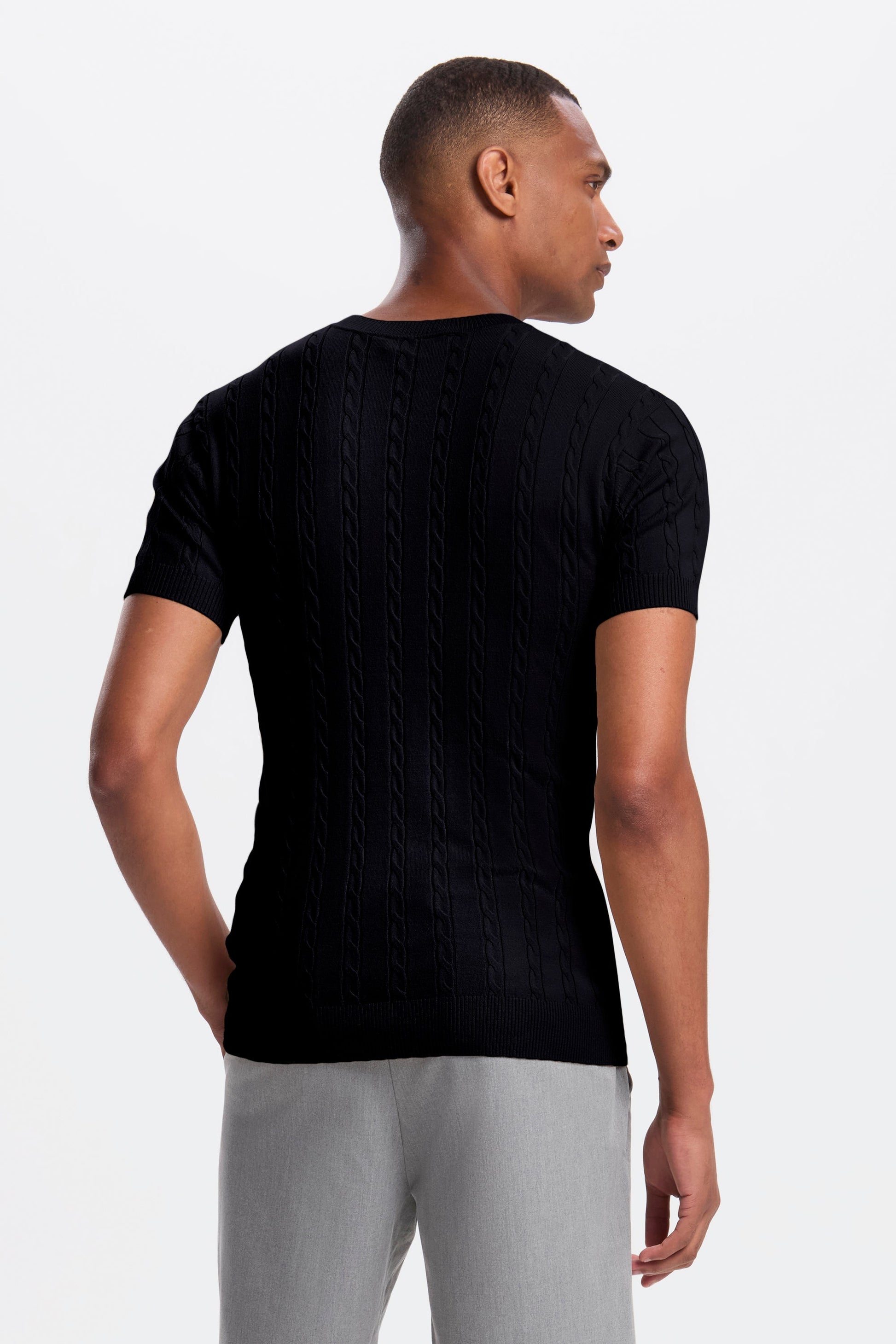 THE CABLE SHORT SLEEVE T-SHIRT - PURECLO