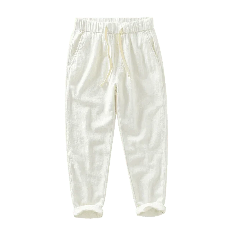 Men's Linen Trousers Rovino - Pure - PURECLO