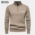 PureClo™ HB Zip-Up Sweater in Beige – soft neutral tone offering effortless sophistication and modern comfort.