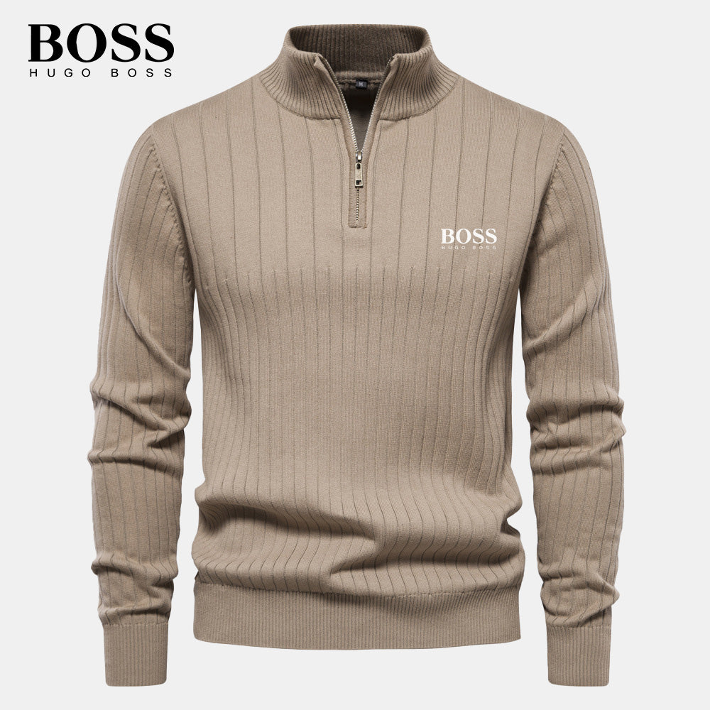 PureClo™ HB Zip-Up Sweater in Beige – soft neutral tone offering effortless sophistication and modern comfort.