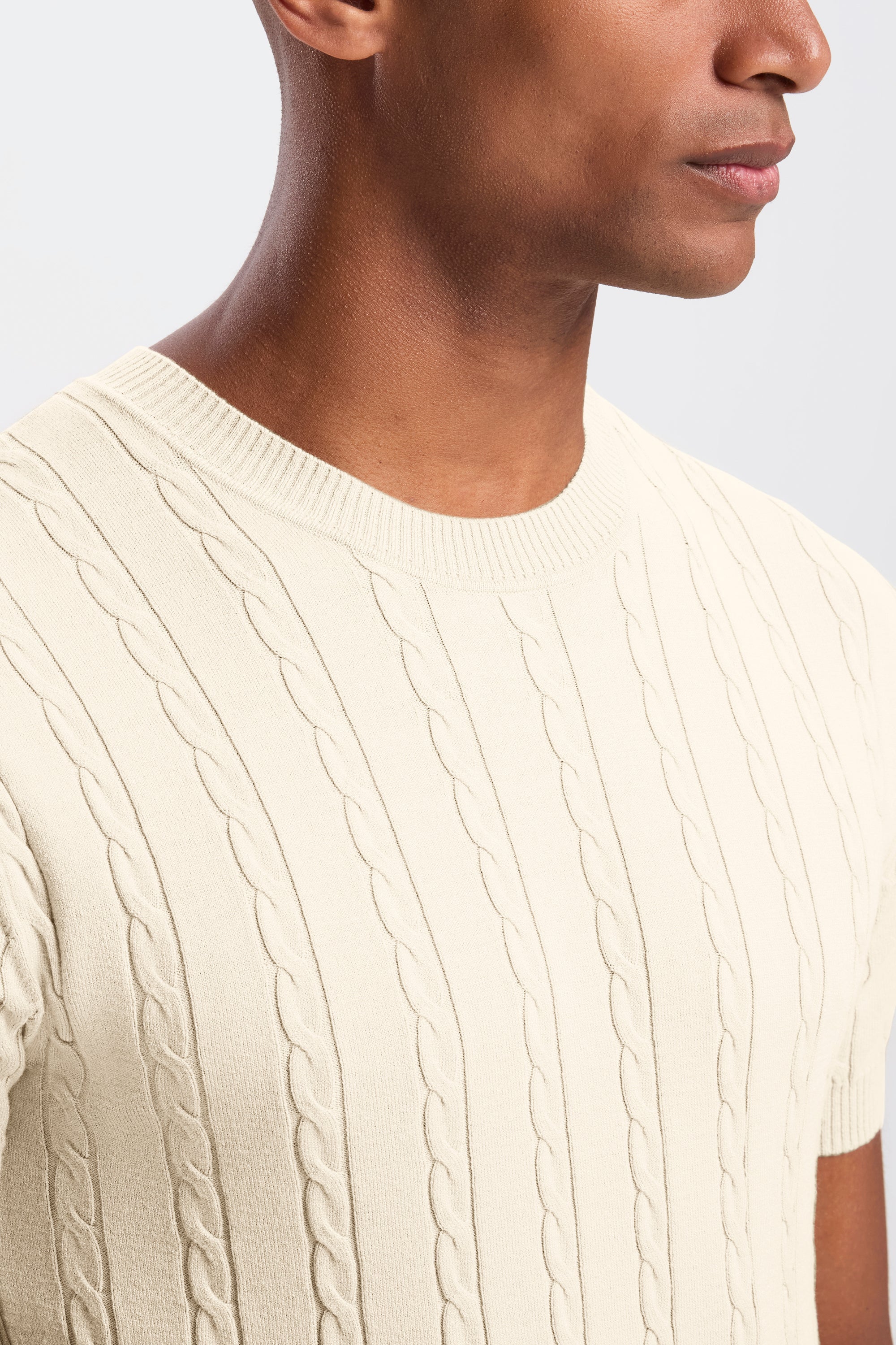 THE CABLE SHORT SLEEVE T-SHIRT - PURECLO