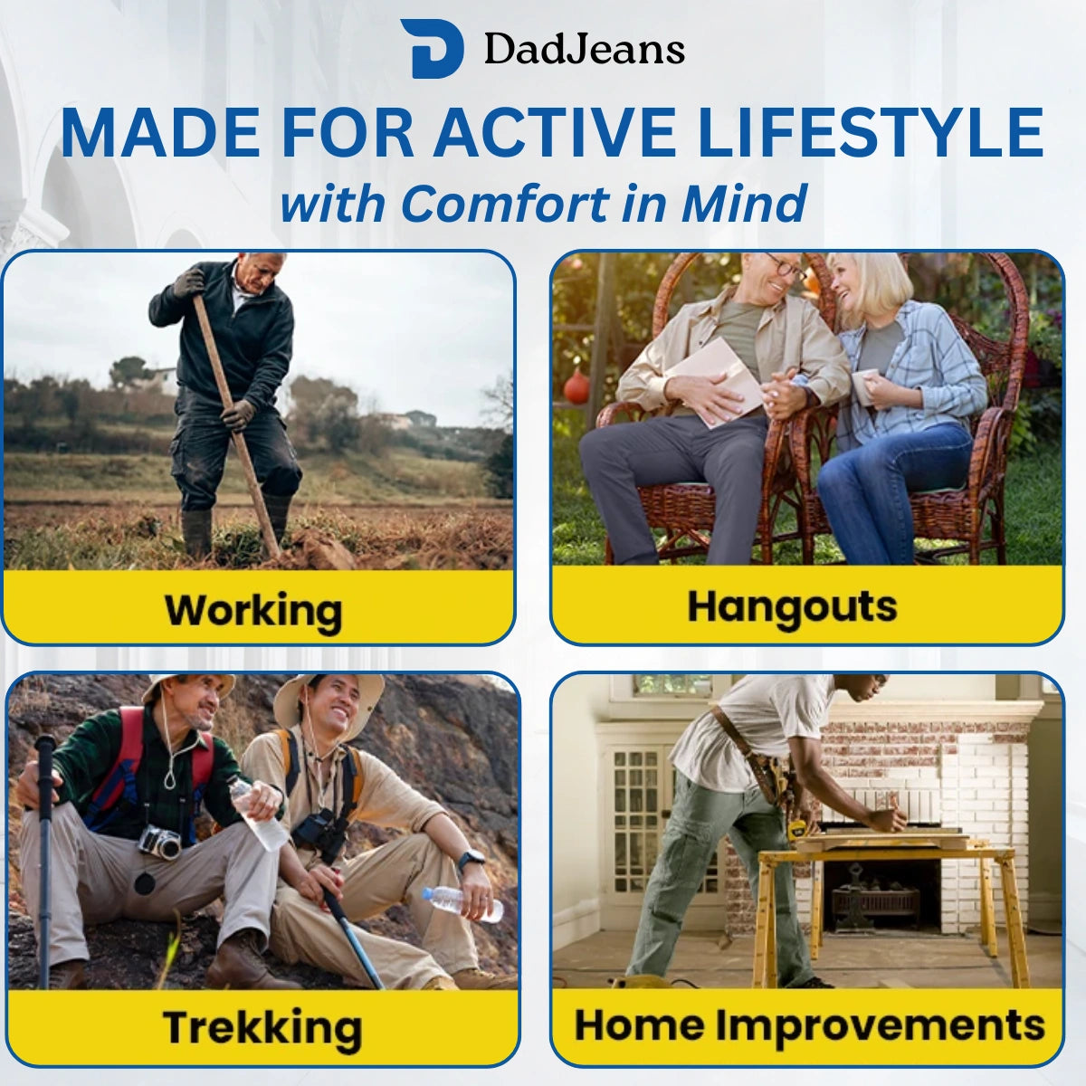 PURE | Dad Jeans – Classic Straight Fit Stretch Denim