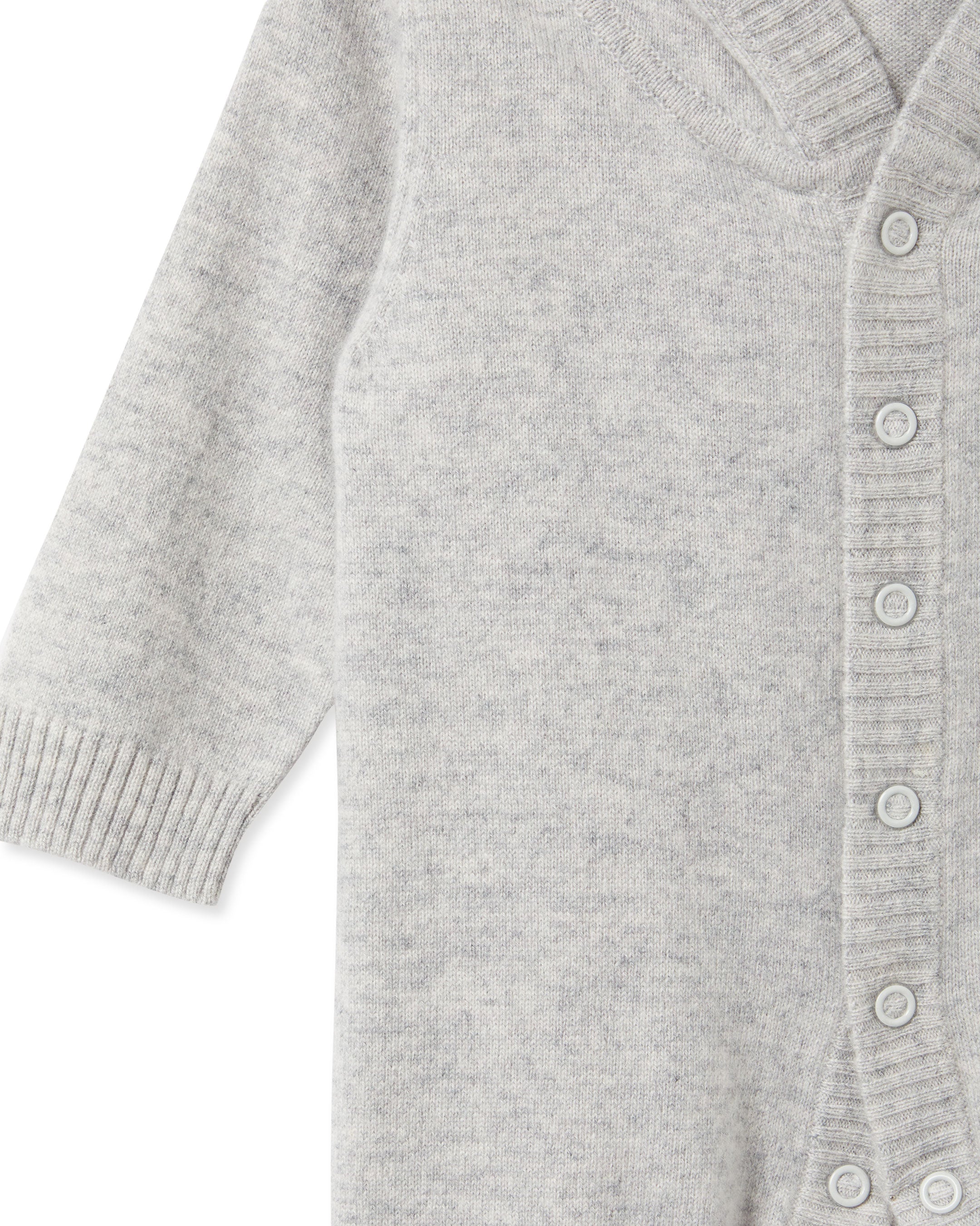 N.Peal Panda Cashmere Sleepsuit Fumo Grey