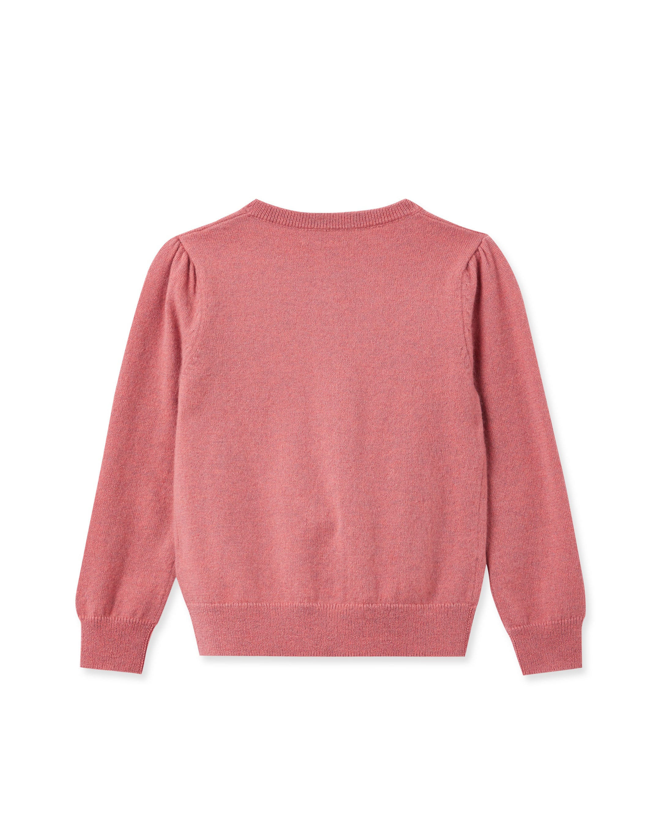 N.Peal Girls Round Neck Cashmere Cardigan Heather Pink