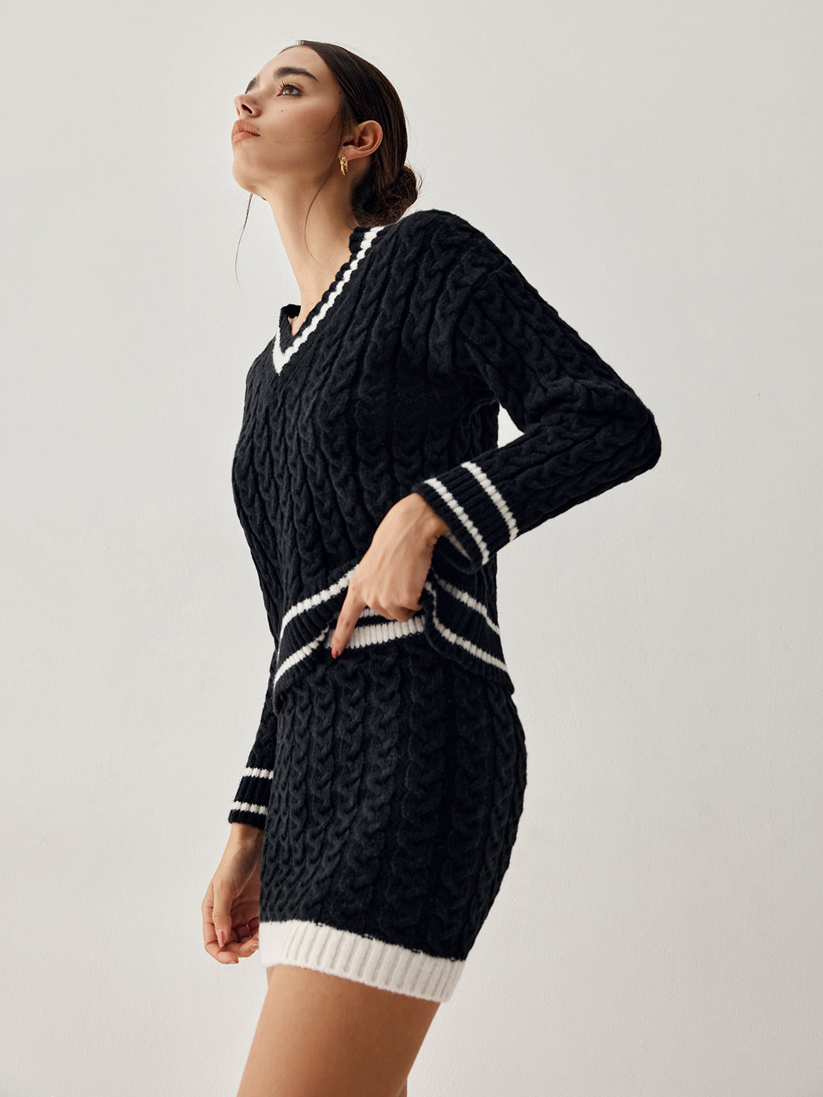 NOBA - Cable knit sweater with skirt
