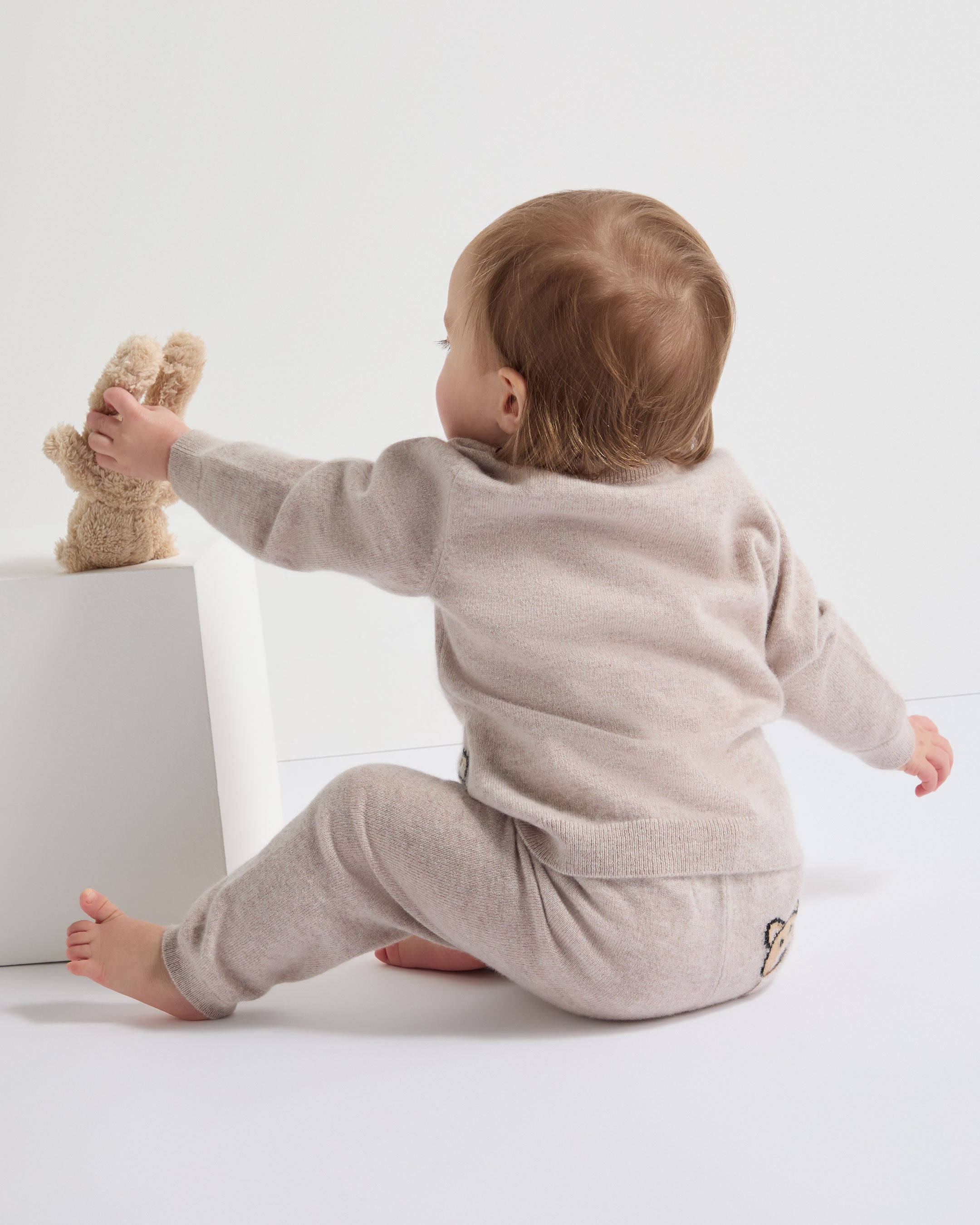 N.Peal Bear Pocket Cashmere Leggings Light Oatmeal Brown