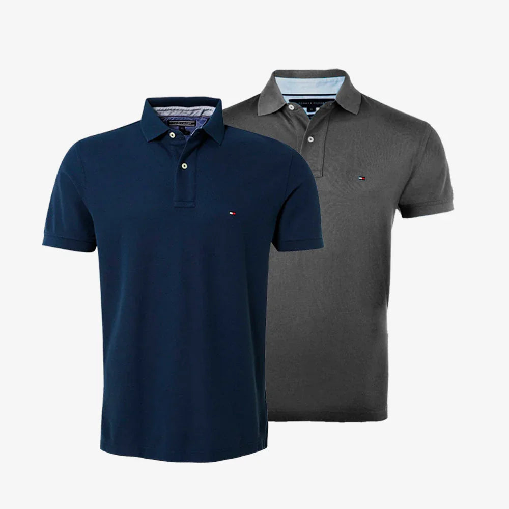 PureClo™ Essential Polo Multipack in Grey and Blue – classic duo expressing modern minimalism and effortless class.
