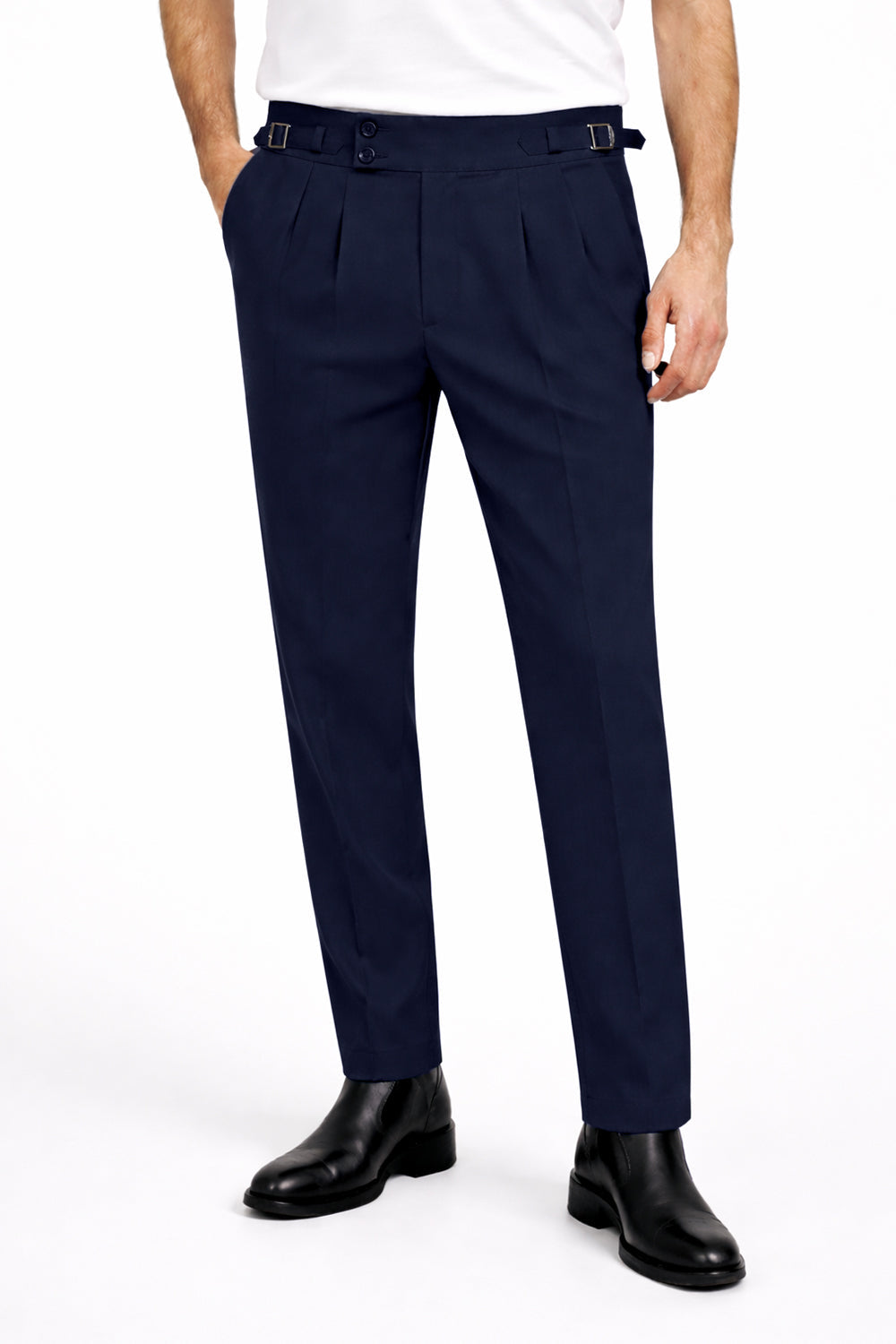 IVAR® Navy Pleated Gurkha Pants