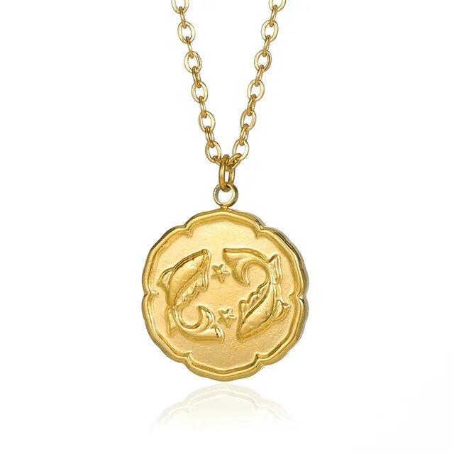 NOBA - Zodiac Sign Necklace - Gold - PURECLO