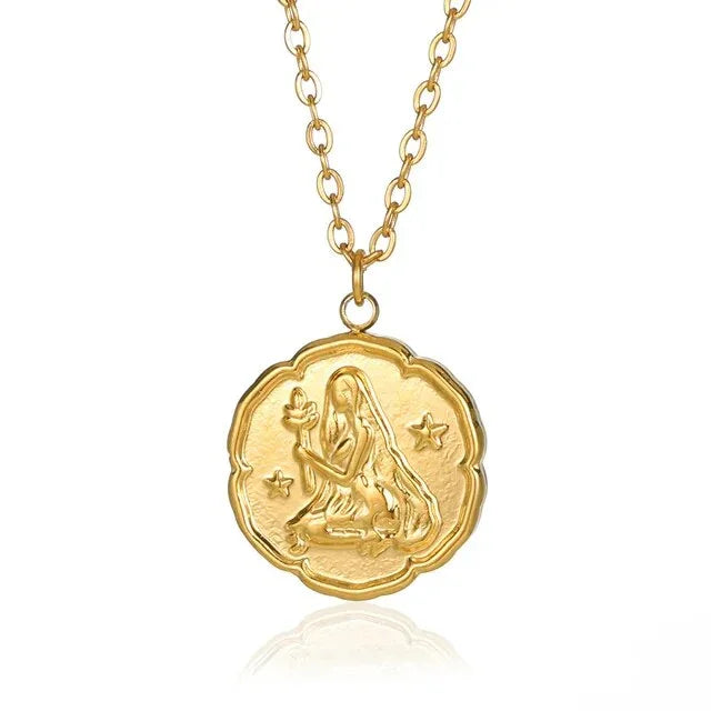 NOBA - Zodiac Sign Necklace - Gold - PURECLO