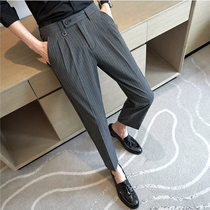 Striped Suit Trousers - Pure - PURECLO