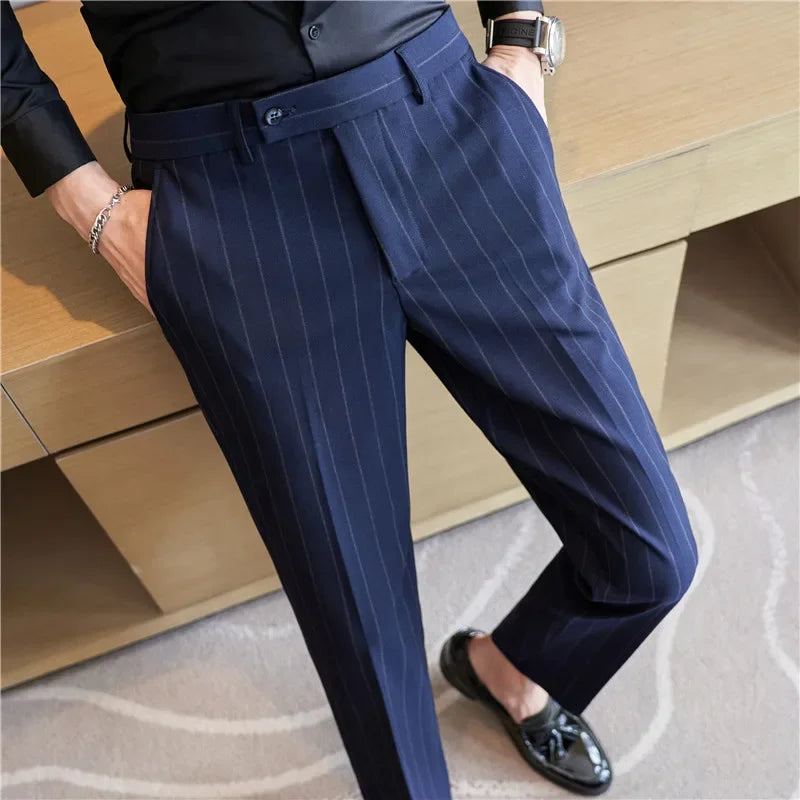 Pinstripe Suit Trousers for Men - Pure - PURECLO