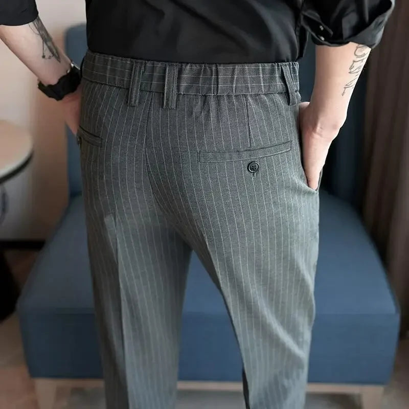 Striped Suit Trousers - Pure - PURECLO