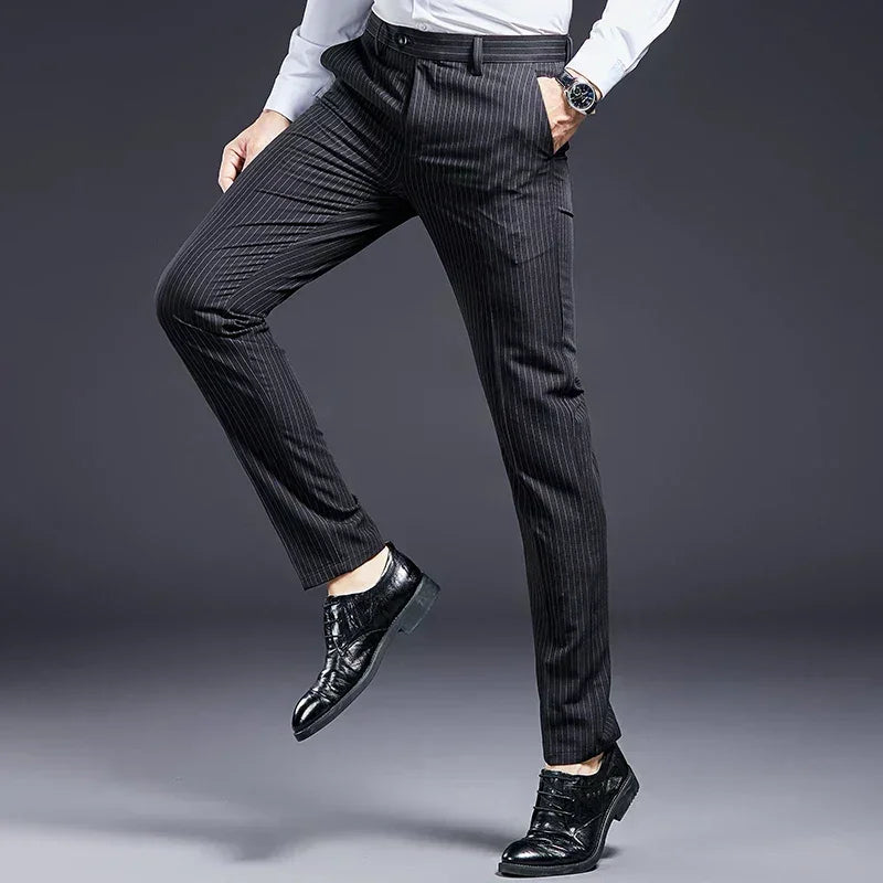 Premium Men's Suit Trousers Striped - Pure - PURECLO