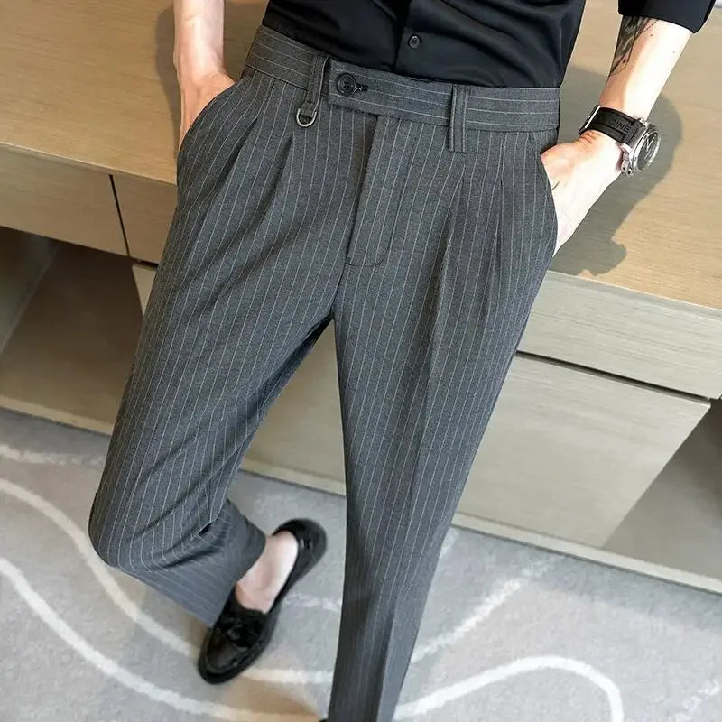 Striped Suit Trousers - Pure - PURECLO