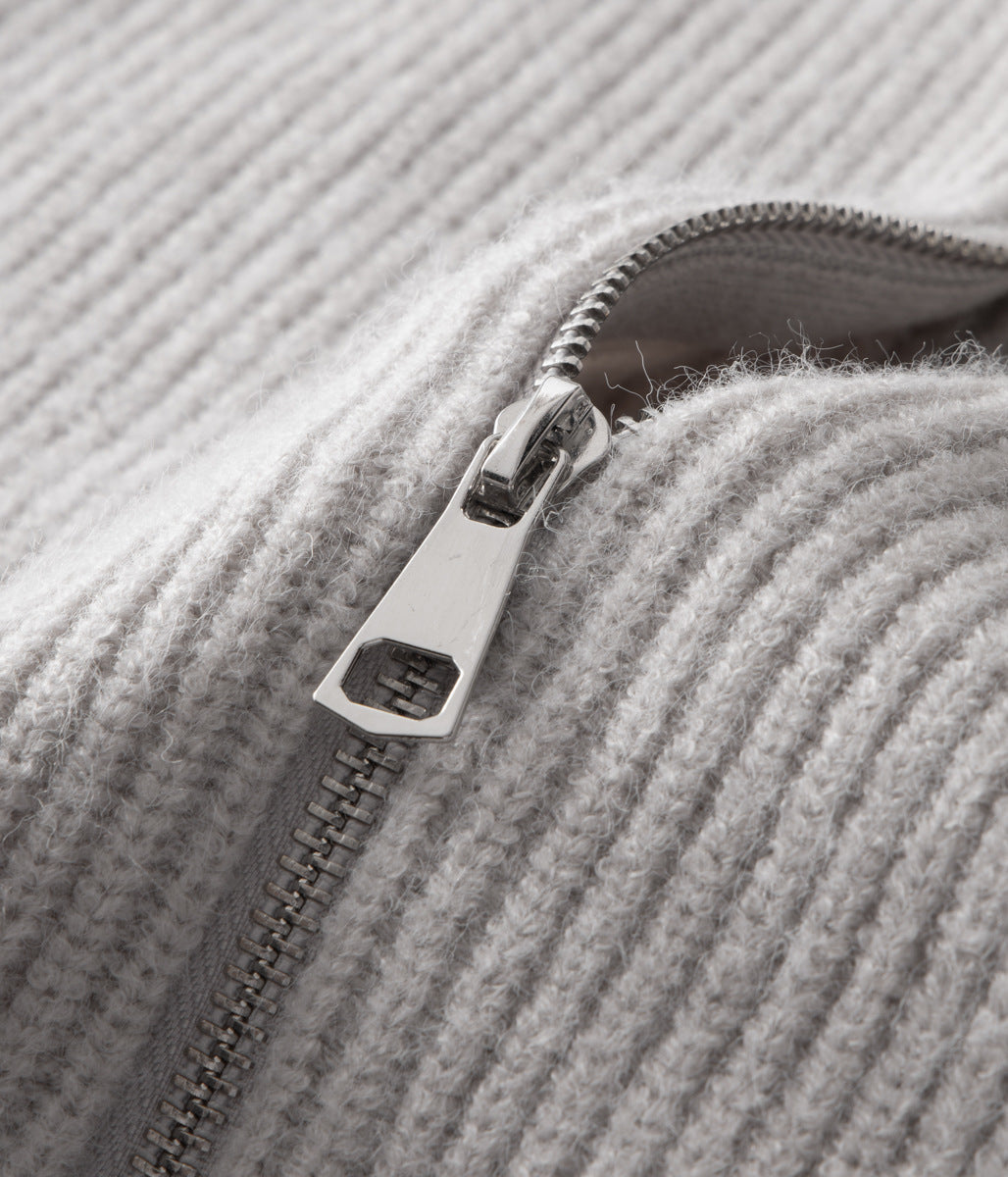100% Merino Wool ZIPPED CARDIGAN