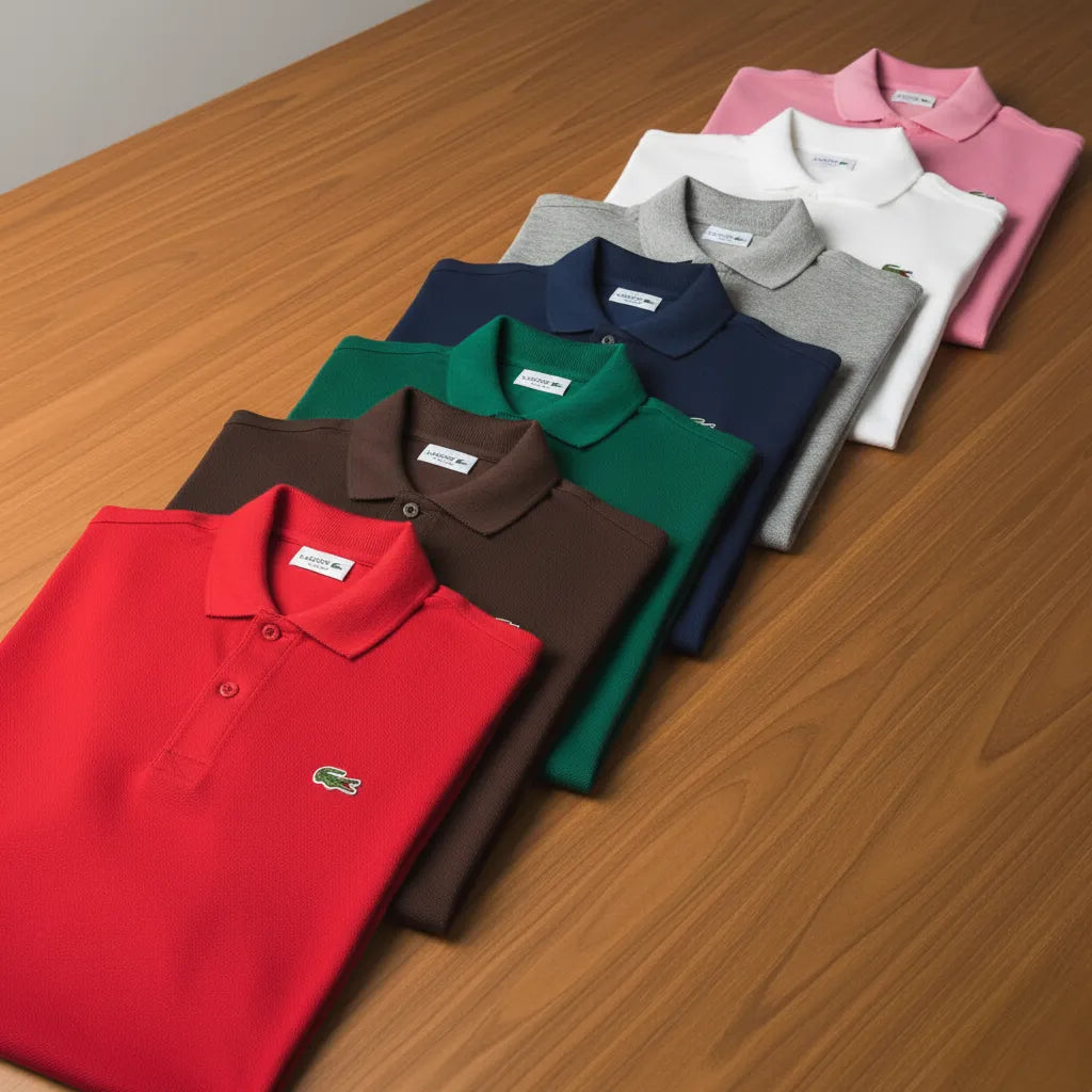 PureClo™ 5-Pack Essential Polo Shirts – premium cotton polos in assorted colors. Timeless style, perfect fit, and refined comfort inspired by quiet luxury.