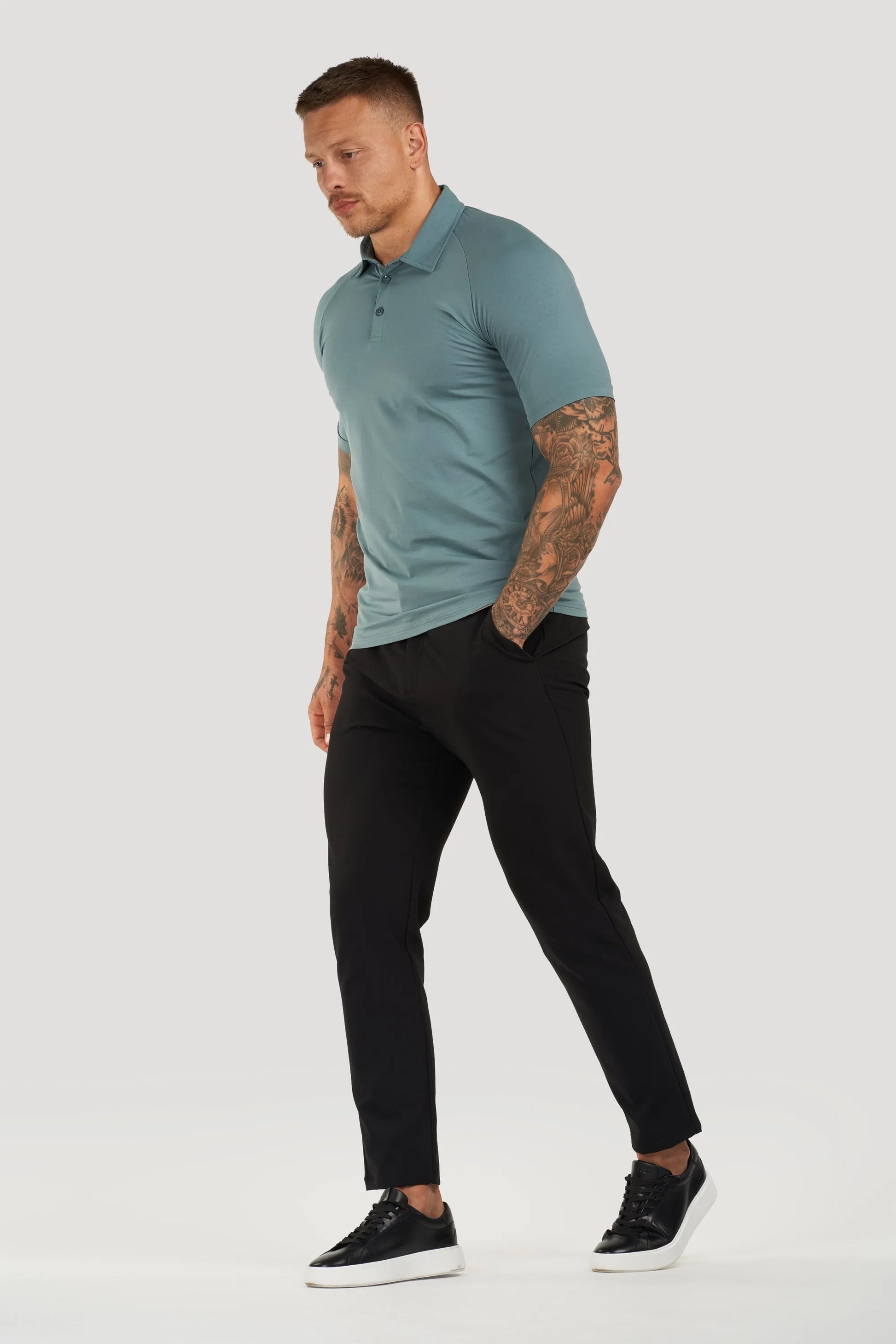 THE MUSCLE BUTTON POLO - PURECLO