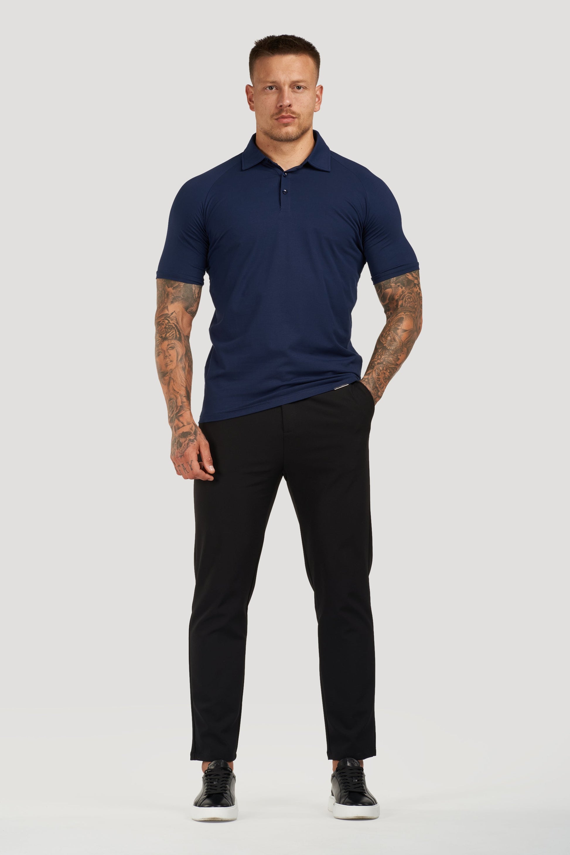 THE MUSCLE BUTTON POLO - PURECLO