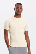 THE CABLE SHORT SLEEVE T-SHIRT - PURECLO