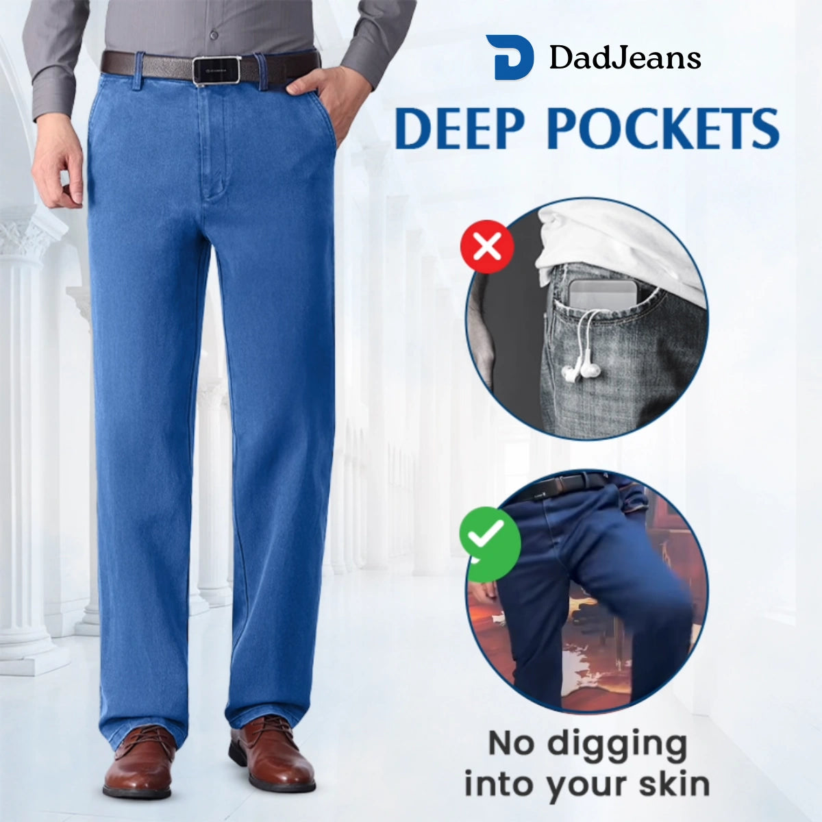 PURE | Dad Jeans – Classic Straight Fit Stretch Denim