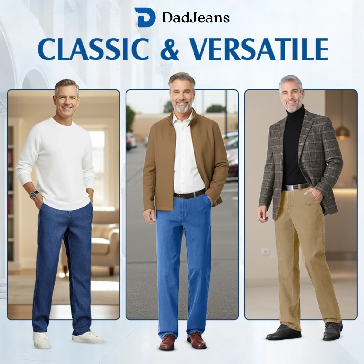 PURE | Dad Jeans – Classic Straight Fit Stretch Denim