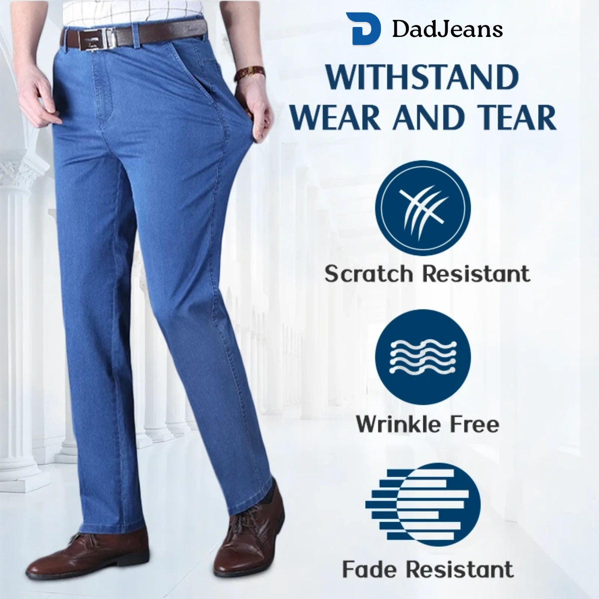 PURE | Dad Jeans – Classic Straight Fit Stretch Denim