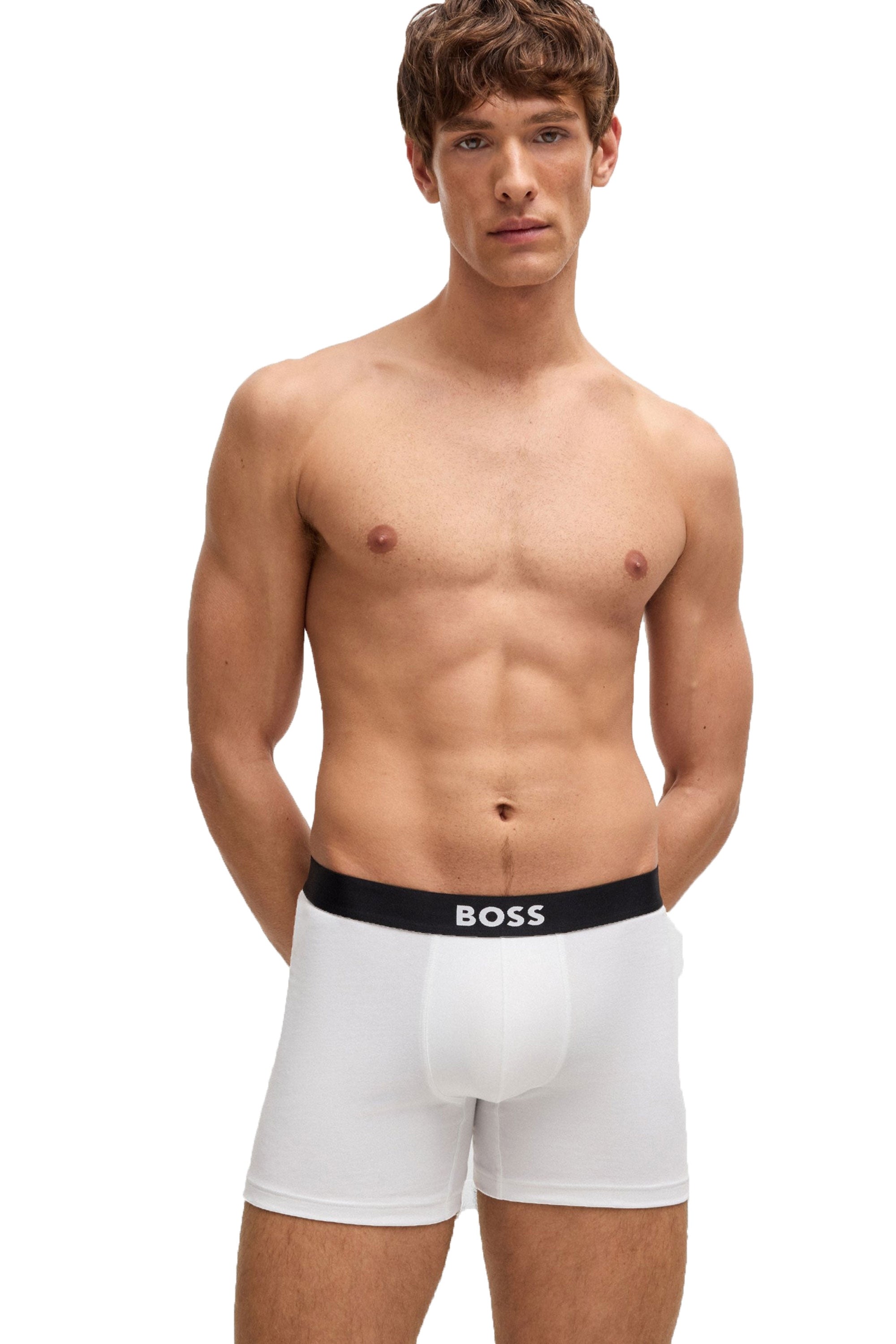 Boss Black 3 Pack D.beckham Boxer Briefs White/Grey/Black