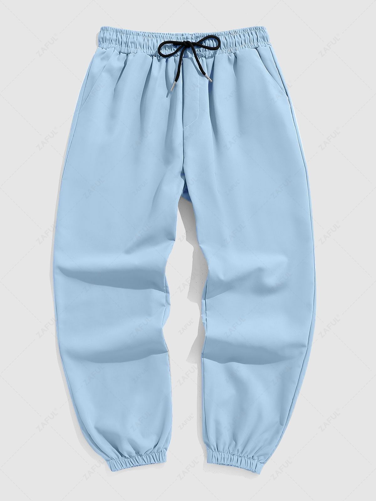 Drawstring Pocket Jogger Pants BLUE HOSTA - PURECLO