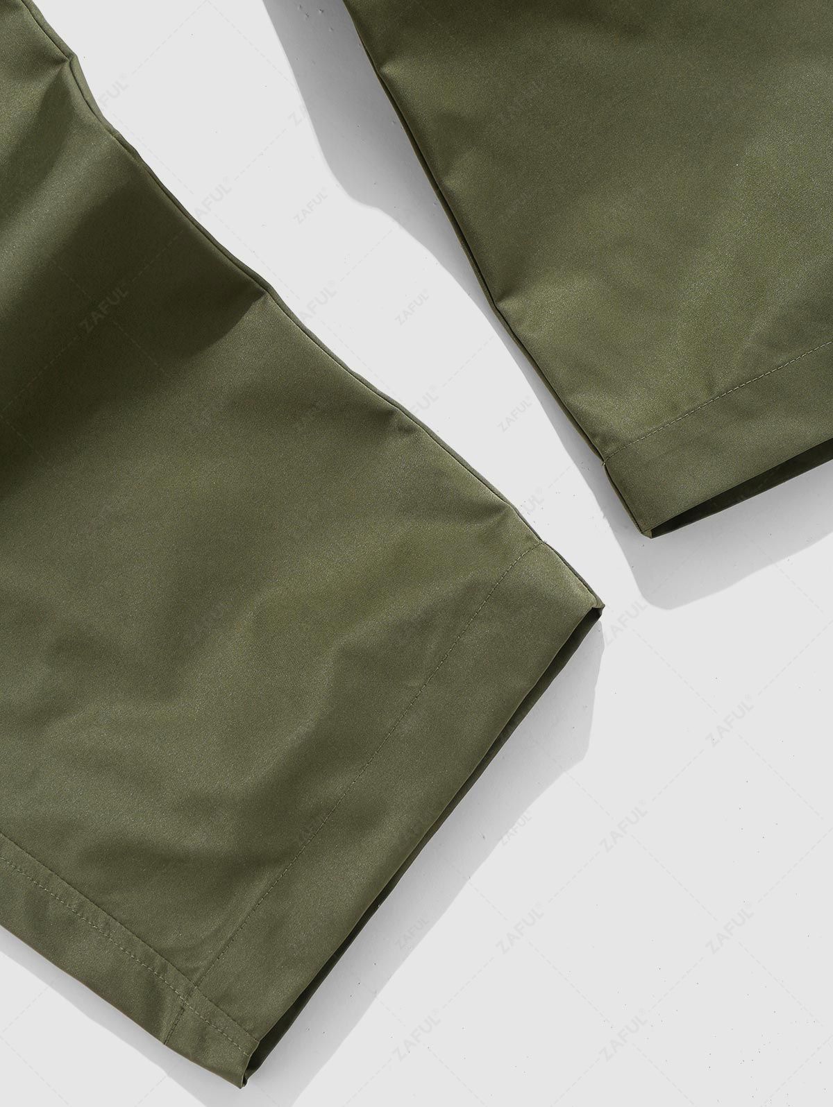 ZAFUL Techwear Buckle Belt Solid Color Windbreaker Cargo Parachute Pants GREEN - PURECLO